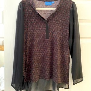 {VERA WANG} Tunic V-Neck Long Sleeve L!